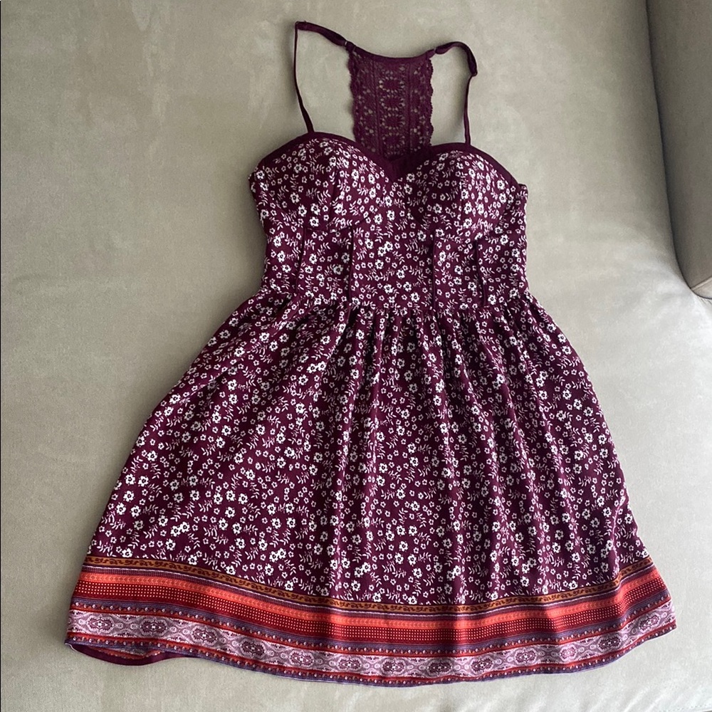 Xhilaration Burgundy Textured Dress